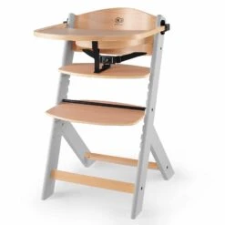 Kinderkraft Enock Wooden Grey Highchair