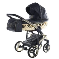 Junama Handcraft Enzo 2 In 1 Pram – Black Gold