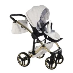 Junama Handcraft Enzo 2 In 1 Pram – White Gold -Kiddies Kingdom Store 2024 01 12 53249 scaled 1
