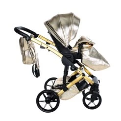 Junama Handcraft Glossy 2 In 1 Pram – Gold -Kiddies Kingdom Store 2024 03 01 55212 scaled 1