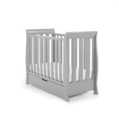 Obaby Stamford Sleigh Cot – Warm Grey