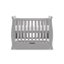 Obaby Stamford Sleigh Cot – Warm Grey -Kiddies Kingdom Store 20OB1512 02