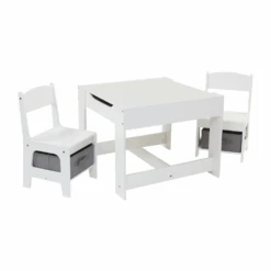 Liberty House Toys White Table And Chairs With Grey Bins 18 Liberty House Toys White Table And Chairs With Grey Bins -Kiddies Kingdom Store 56653ry