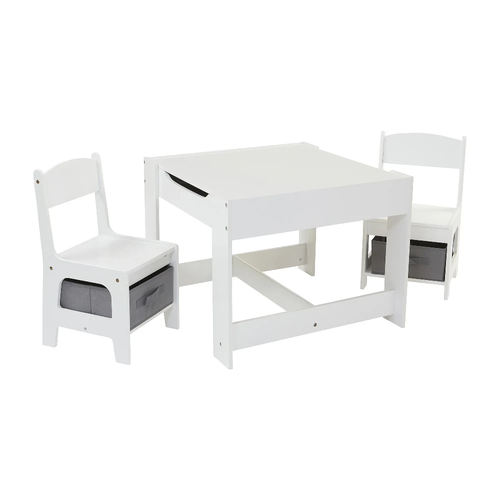 Liberty House Toys White Table And Chairs With Grey Bins 8 Liberty House Toys White Table And Chairs With Grey Bins - Image 8