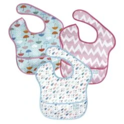 Hippychick Bumkins Super Bib Packs – Umbrella, Raindrop, Pink Chevron
