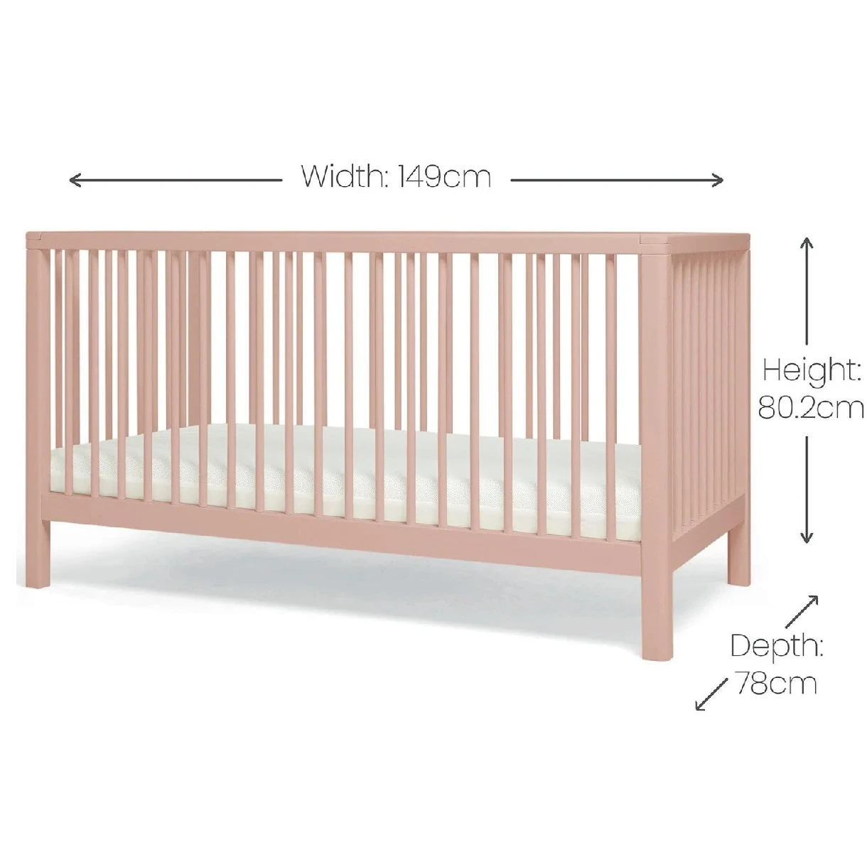 Mamas & Papas Solo Cot Bed And Mattress – Blush 3 Mamas & Papas Solo Cot Bed And Mattress – Blush - Image 3