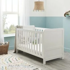 Babymore Caro Cot Bed – White Wash