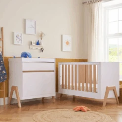 Tutti Bambini Fuori 4in1 2 Piece Nursery Room Set – White/Light Oak