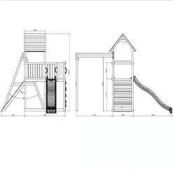 Shire Adventure Peaks Wooden Climbing Frame Fortress 3 -Kiddies Kingdom Store 8019 22092