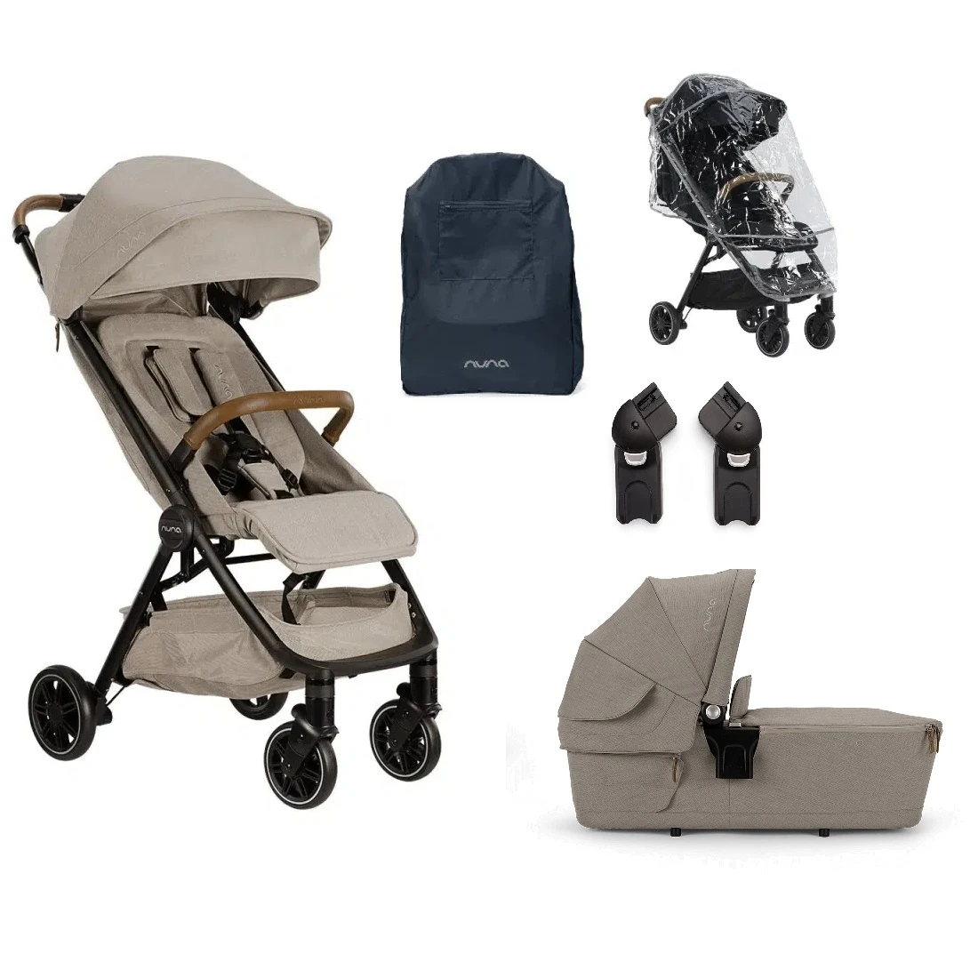 Nuna TRVL Stroller And Carrycot Bundle Hazelwood 1 Nuna TRVL Stroller And Carrycot Bundle Hazelwood