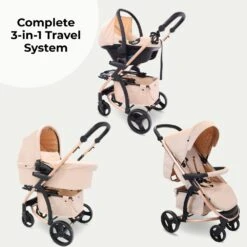 My Babiie MB200i Travel System With I-Size Car Seat – Blush -Kiddies Kingdom Store ASWER4T5