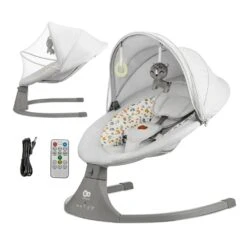 Kinderkraft Electric Rocker Bouncer 2in1 LUMI 2 Light Grey