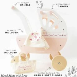 Le Toy Van Sweet Dreams Doll Pram 9 Le Toy Van Sweet Dreams Doll Pram -Kiddies Kingdom Store BDHRFTJY