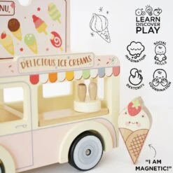 Le Toy Van Wooden Ice Cream Van 6 Le Toy Van Wooden Ice Cream Van -Kiddies Kingdom Store BHRY5 1