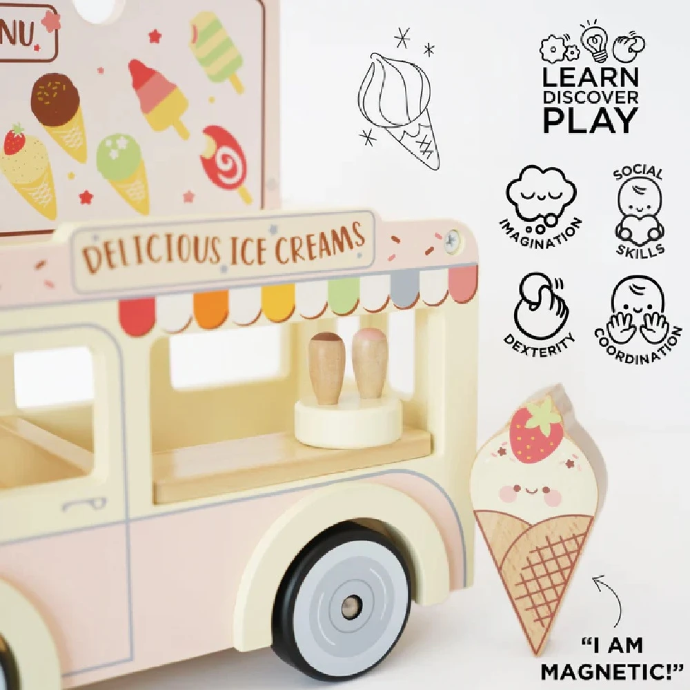 Le Toy Van Wooden Ice Cream Van With Dolls 4 Le Toy Van Wooden Ice Cream Van With Dolls - Image 4