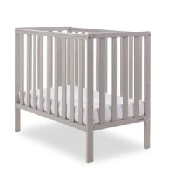 Obaby Bantam Space Saver Cot And Fibre Mattress – Warm Grey -Kiddies Kingdom Store BMHKIU 1