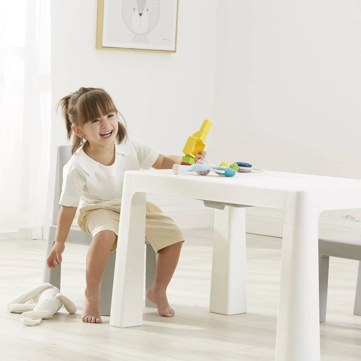 Liberty House Toys Grey Kids Height Adjustable Table And Chairs Set 4 Liberty House Toys Grey Kids Height Adjustable Table And Chairs Set - Image 4