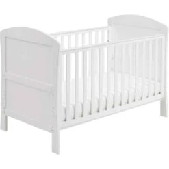 Babymore Aston Dropside Sleigh Cot Bed – White