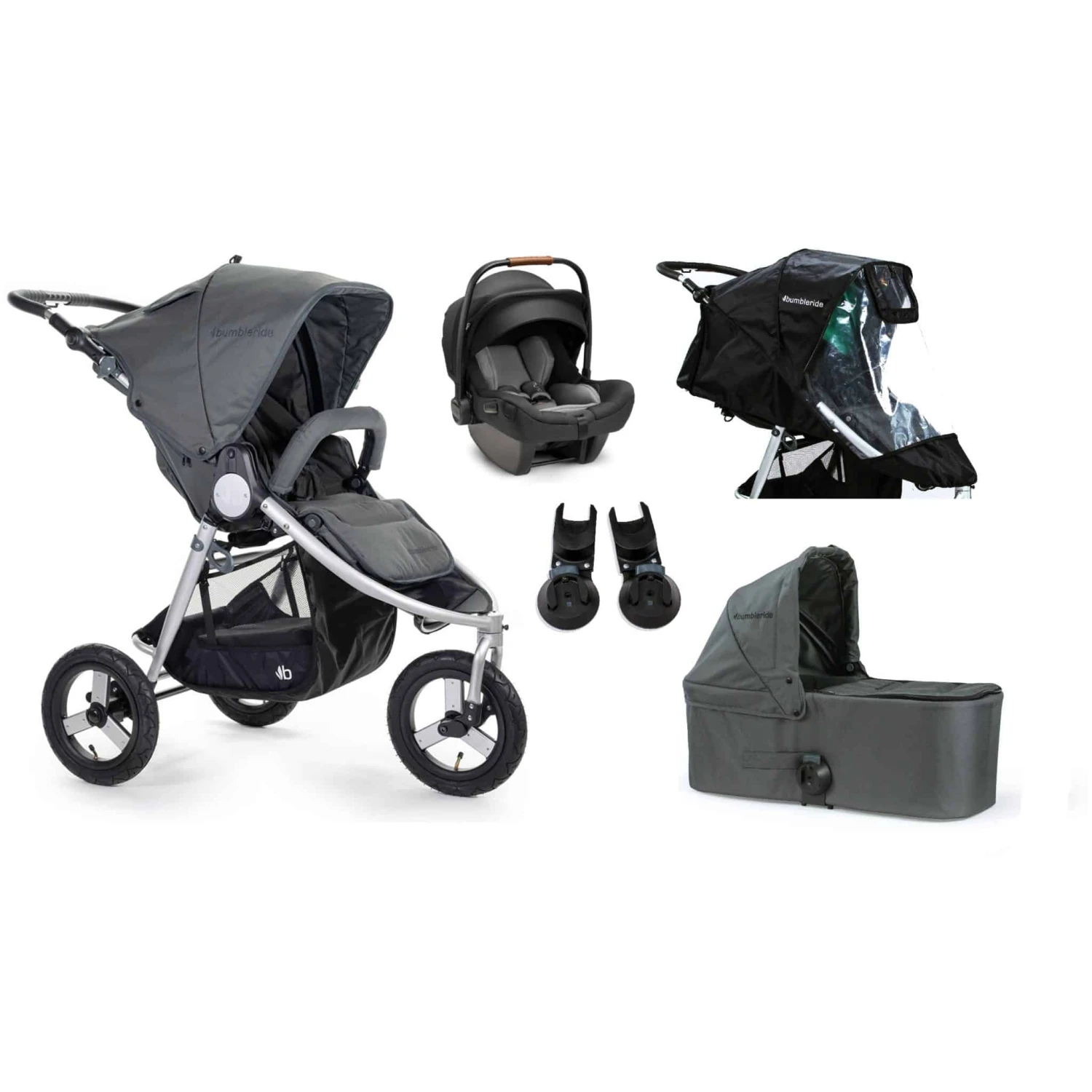 Bumbleride Indie Travel System With Nuna Car Seat – Dawn Grey 1 Bumbleride Indie Travel System With Nuna Car Seat – Dawn Grey