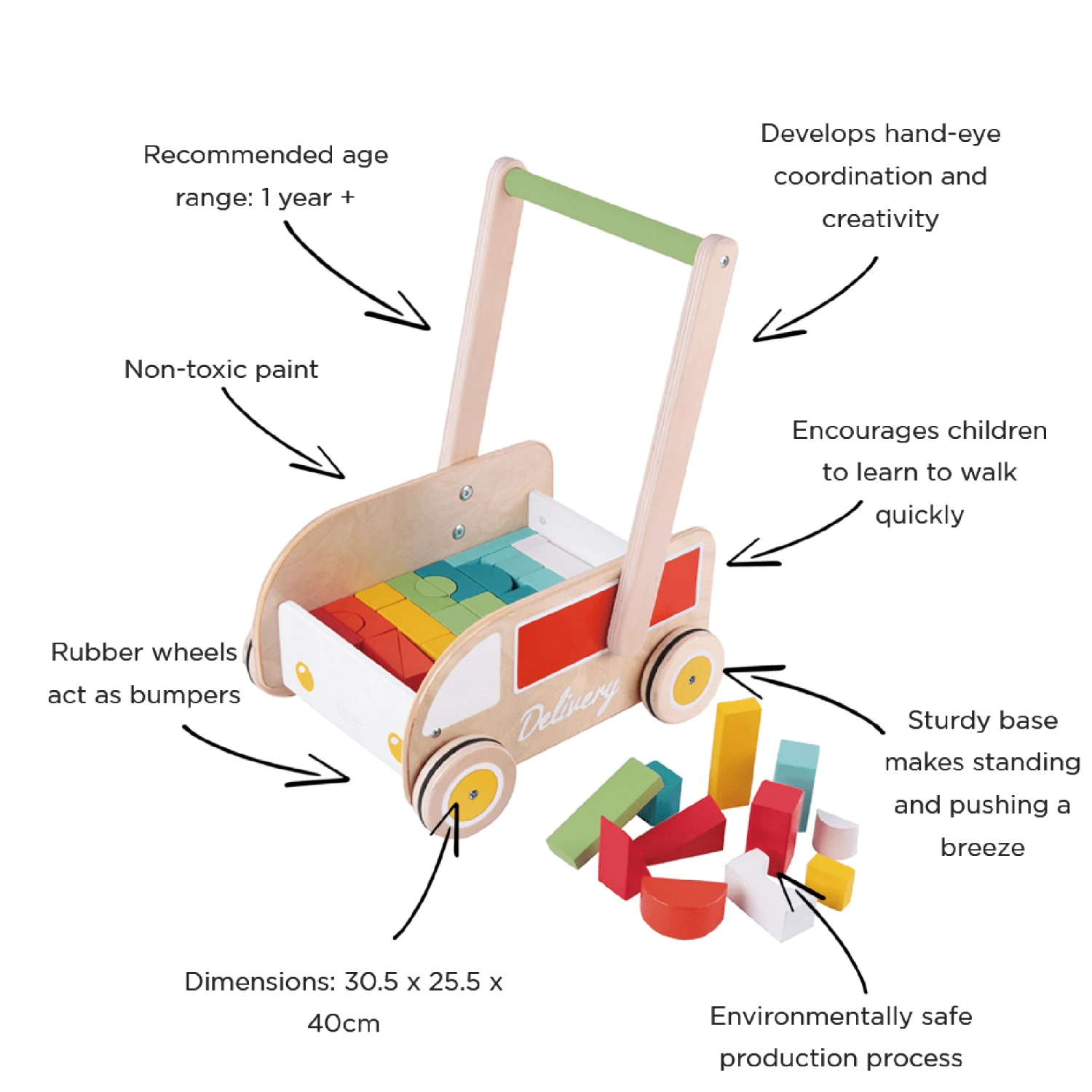 Classic World Delivery Truck Walker With Blocks 3 Classic World Delivery Truck Walker With Blocks - Image 3
