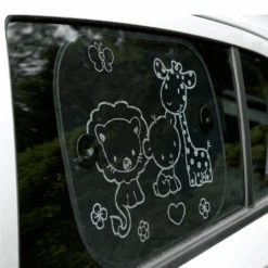 Car Safety Essentials Kit -Kiddies Kingdom Store CLIPPASAFE AUTO SAFARI FUN SUN SCREENS BLACK WHITE1 Copy