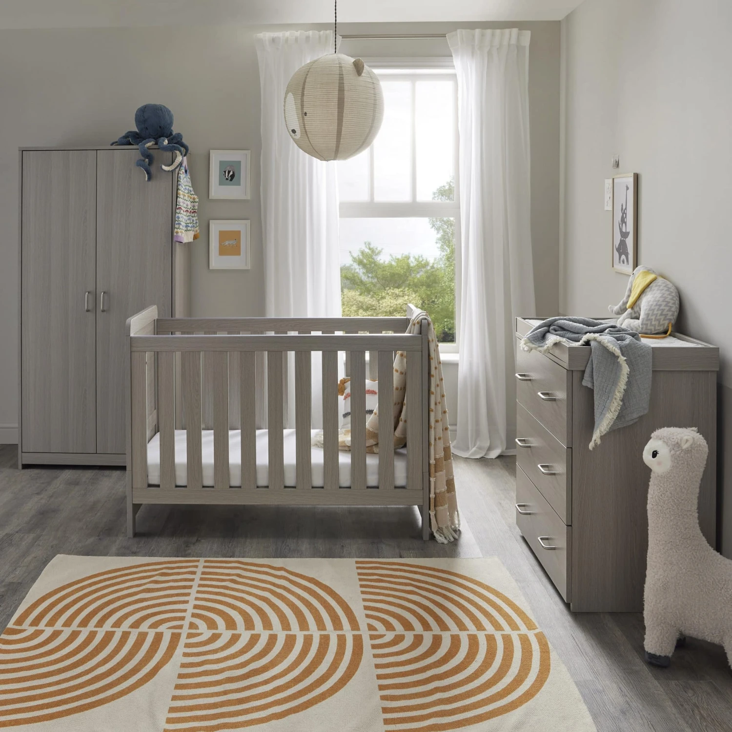 Babymore Caro 3 Piece Nursery Set – Grey Wash 2 Babymore Caro 3 Piece Nursery Set – Grey Wash - Image 2
