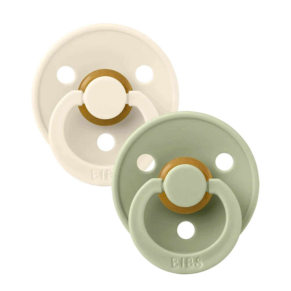 BIBS Pacifier Colour 2 Pack Latex Size 1 – Ivory/ Sage 1 BIBS Pacifier Colour 2 Pack Latex Size 1 – Ivory/ Sage