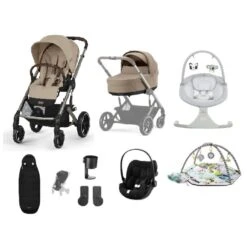 Cybex Balios S Lux W Cot S Cloud G Travel System 9 Piece Bundle – Almond Beige