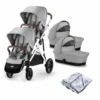 Cybex Gazelle S Twin Pushchair Lava Grey With Carrycots