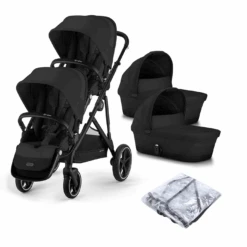 Cybex Gazelle S Twin Pushchair Moon Black With Carrycots