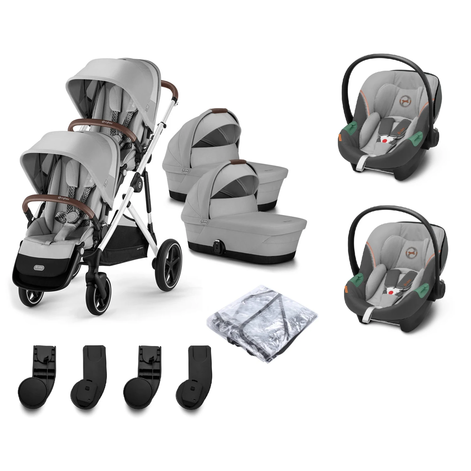Cybex Gazelle S Twin Travel System Bundle Lava Grey 1 Cybex Gazelle S Twin Travel System Bundle Lava Grey