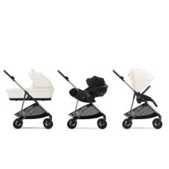 Cybex Melio Travel System Canvas White -Kiddies Kingdom Store Cybex Melio Pushchair Canvas White 8 1