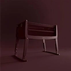 SnuzPod Studio Bedside Crib With Mattress Rome Burgundy -Kiddies Kingdom Store DBHRTU 1