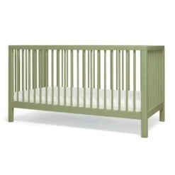 Mamas & Papas Solo Cot Bed And Mattress – Moss Green