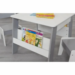 Liberty House Toys Grey And White Bookshelf Table And Chair Set 12 Liberty House Toys Grey And White Bookshelf Table And Chair Set -Kiddies Kingdom Store DGSRGH