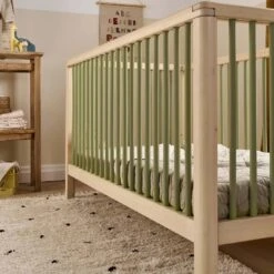 Mamas & Papas Solo Cot Bed And Mattress – Green/Natural -Kiddies Kingdom Store FGKTYKTKD