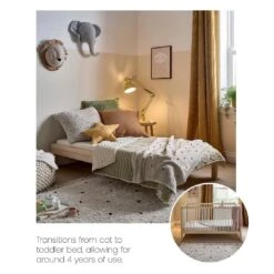 Mamas & Papas Solo Cot Bed And Mattress – Blush/Natural -Kiddies Kingdom Store FRHJ