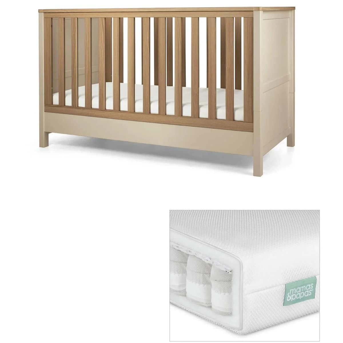 Mamas & Papas Harwell Cotbed Cashmere With Premium Pocket Spring Mattress 1 Mamas & Papas Harwell Cotbed Cashmere With Premium Pocket Spring Mattress