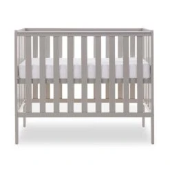 Obaby Bantam Space Saver Cot And Fibre Mattress – Warm Grey -Kiddies Kingdom Store GJTU67 1