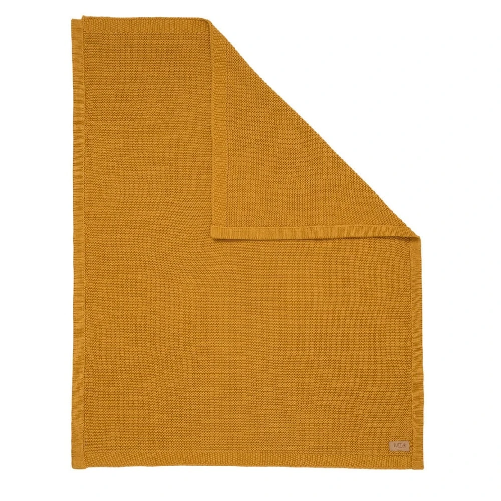 Tutti Bambini Chunky Knitted Baby Blanket – Ochre 6 Tutti Bambini Chunky Knitted Baby Blanket – Ochre - Image 6