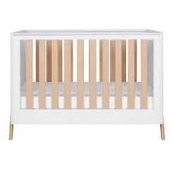 Tutti Bambini Fuori Cot Bed – White/Light Oak -Kiddies Kingdom Store GWT 3
