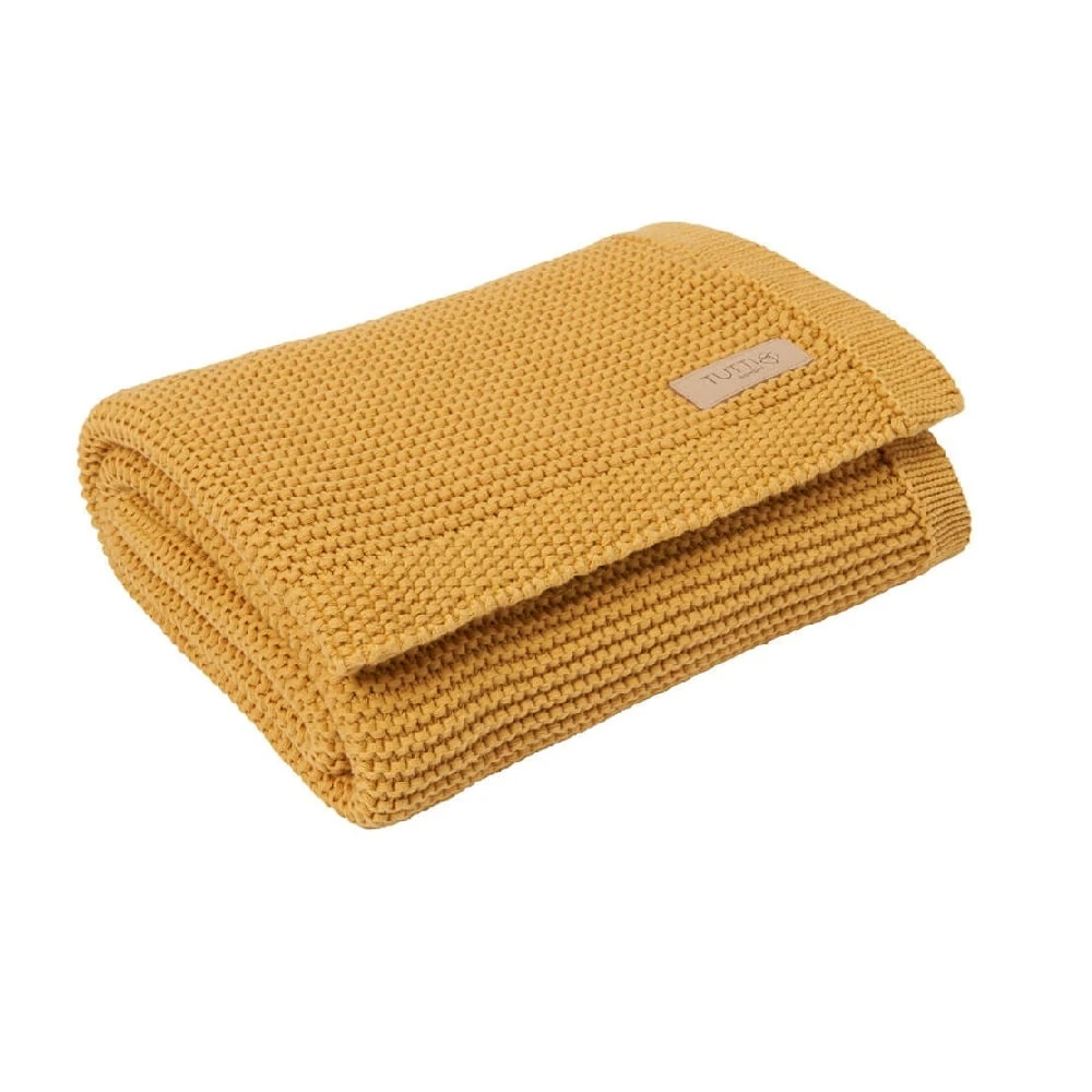 Tutti Bambini Chunky Knitted Baby Blanket – Ochre 1 Tutti Bambini Chunky Knitted Baby Blanket – Ochre