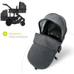 Hauck Duett 3 Carrycot – Melange Black -Kiddies Kingdom Store Hauck Duett 3 Carrycot Melange Black2