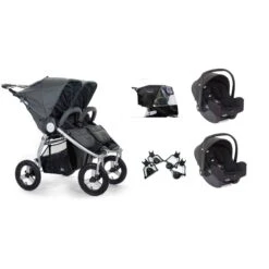 Bumbleride Indie Twin Travel System Bundle – Dawn Grey