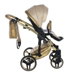 Junama Dolce 4 In 1 Travel System/Isofix Base – Gold -Kiddies Kingdom Store Junama Dolce 2 in 1 Pram Rose Gold 4 1
