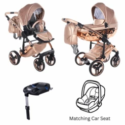 Junama Dolce 4 In 1 Travel System/Isofix Base – Rose Gold