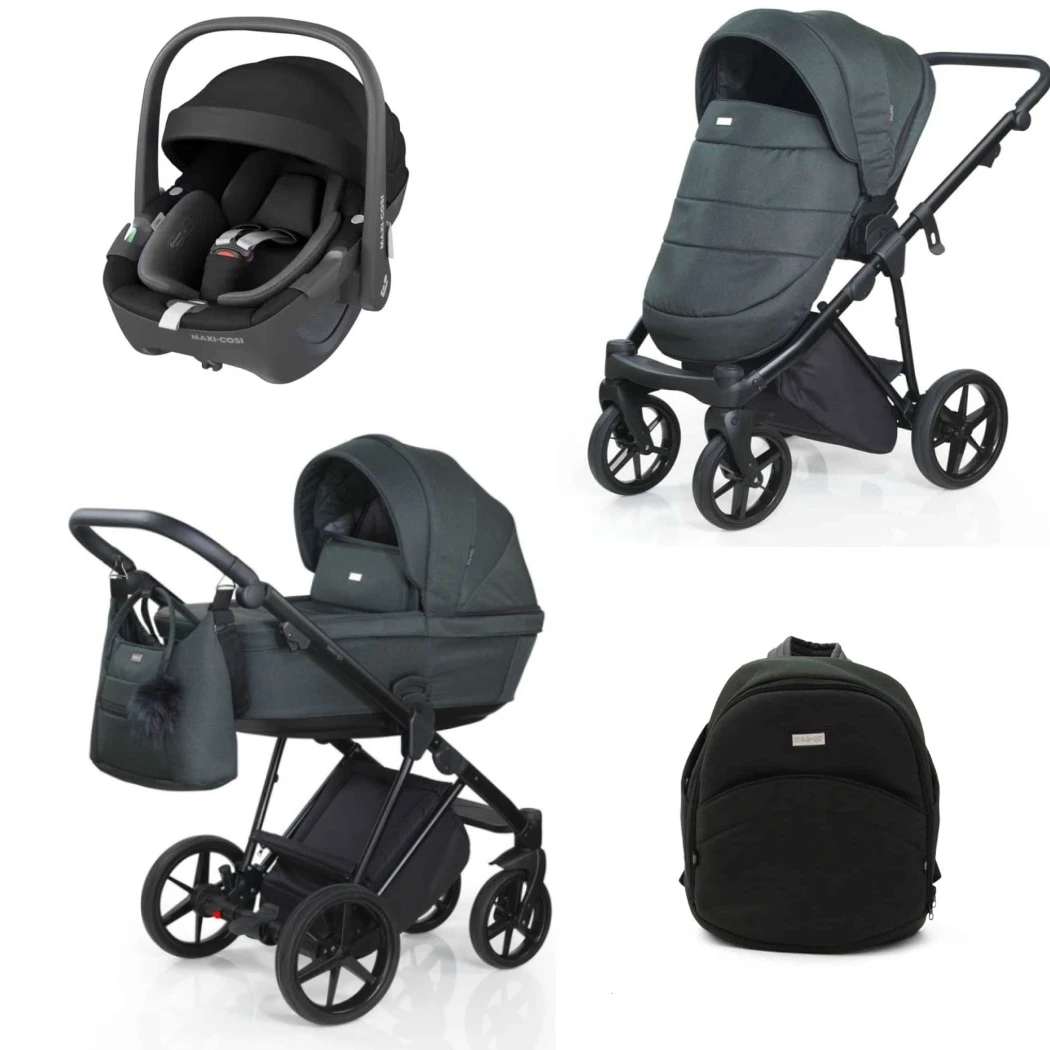 Mee-Go Milano Evo 3in1 Travel System Racing Green + Pebble 360 Car Seat 1 Mee-Go Milano Evo 3in1 Travel System Racing Green + Pebble 360 Car Seat
