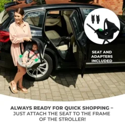 Kinderkraft 4in1 Newly Travel System With Isofix Base Black -Kiddies Kingdom Store Kinderkraft 4in1 Newly Travel System with Isofix Base Beige 5 1