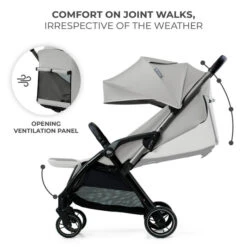 Kinderkraft Compact Pushchair APINO Dove Grey -Kiddies Kingdom Store Kinderkraft Apino Stroller Dove Grey 2