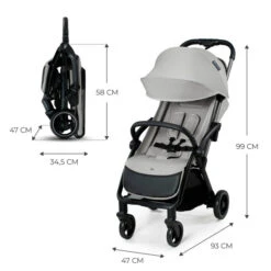 Kinderkraft Compact Pushchair APINO Dove Grey -Kiddies Kingdom Store Kinderkraft Apino Stroller Dove Grey 9